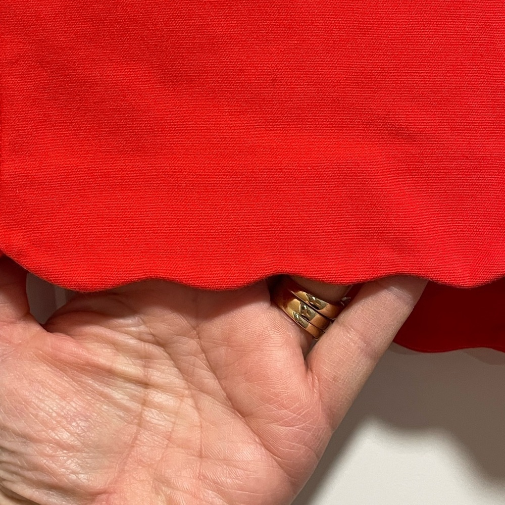Anne Klein Women’s Size 4 4.5” Vibrant Red Preppy Coquette Shorts Scalloped Hem - Picture 3 of 12